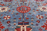 Blue Persian Fine Serapi Hand Knotted Wool Rug - 13' 8" X 22' 8" - Golden Nile