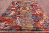 Abstract Modern Mamluk Hand Knotted Wool Rug - 9' 0" X 11' 10" - Golden Nile