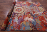 Abstract Modern Mamluk Hand Knotted Wool Rug - 9' 0" X 11' 10" - Golden Nile