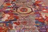 Abstract Modern Mamluk Hand Knotted Wool Rug - 9' 0" X 11' 10" - Golden Nile