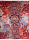 Abstract Modern Mamluk Handmade Wool Rug - 8' 9" X 11' 11" - Golden Nile