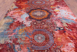 Abstract Modern Mamluk Handmade Wool Rug - 8' 9" X 11' 11" - Golden Nile