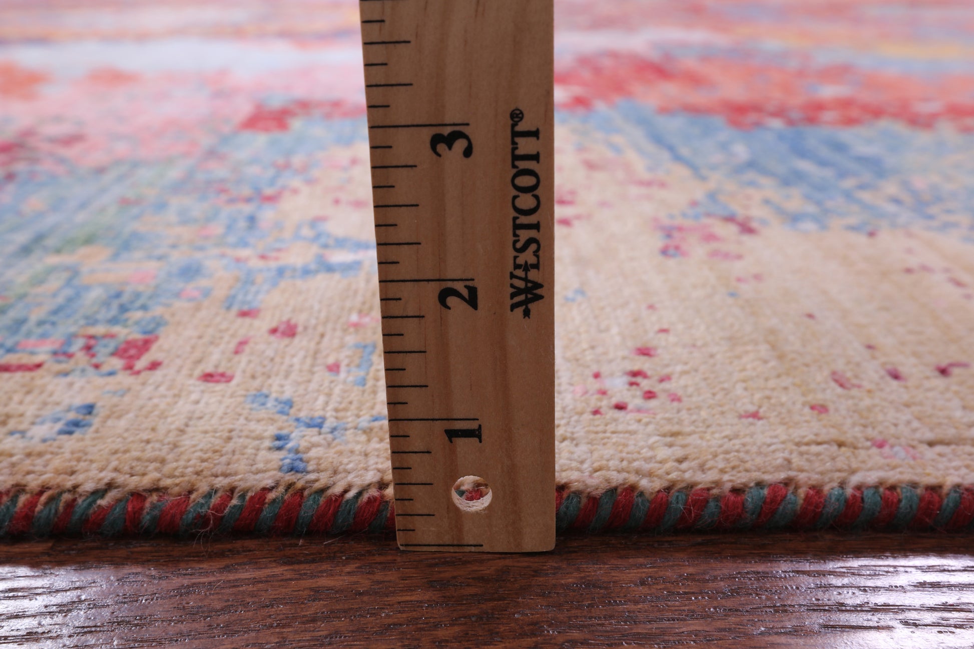 Abstract Modern Mamluk Handmade Wool Rug - 8' 9" X 11' 11" - Golden Nile