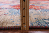 Abstract Modern Mamluk Hand Knotted Wool Rug - 8' 1" X 9' 8" - Golden Nile