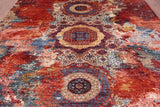 Abstract Modern Mamluk Hand Knotted Wool Rug - 8' 1" X 9' 8" - Golden Nile