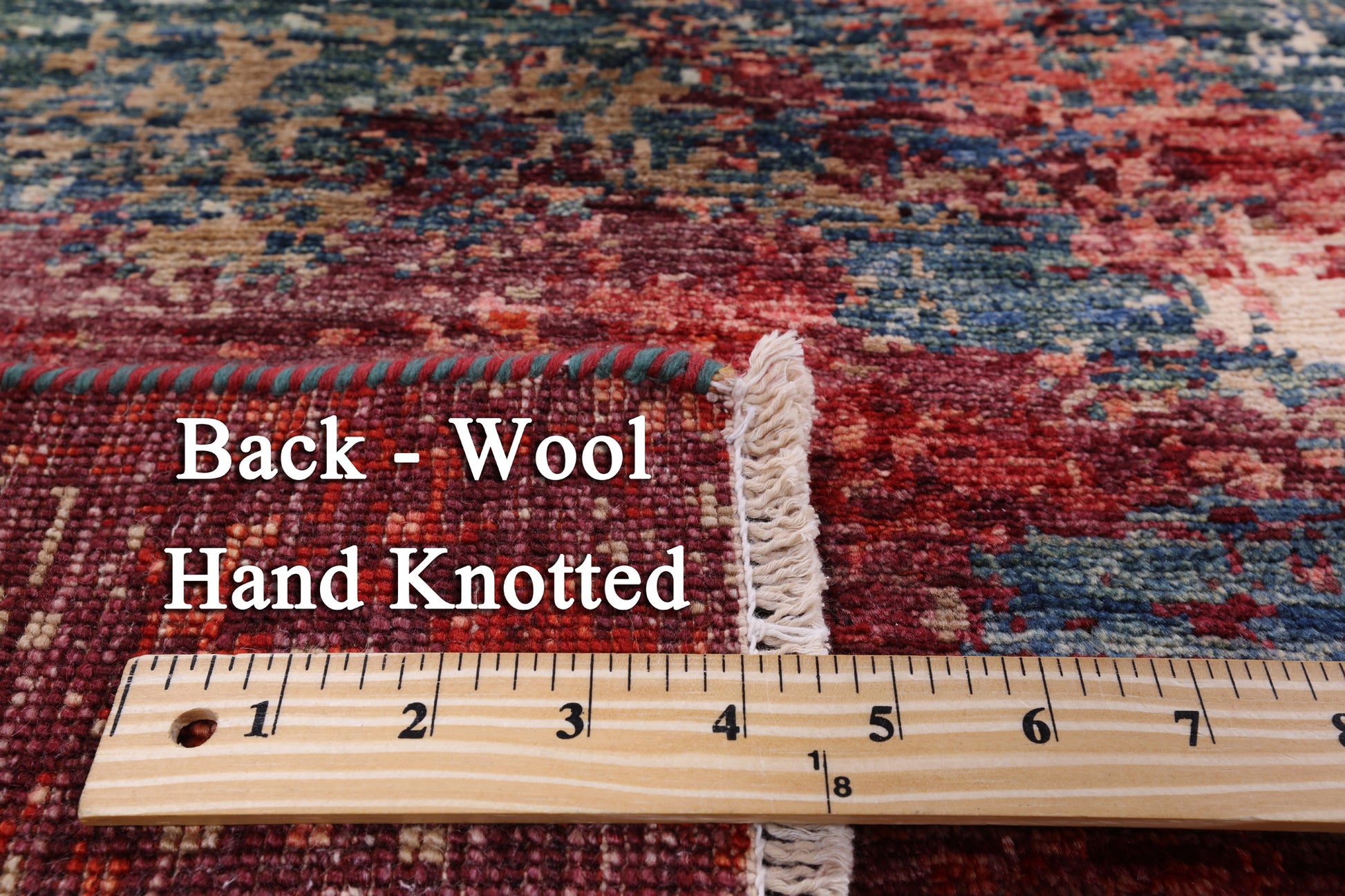 Abstract Modern Mamluk Hand Knotted Wool Rug - 8' 1" X 9' 8" - Golden Nile