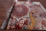 Abstract Modern Mamluk Hand Knotted Wool Rug - 8' 11" X 11' 10" - Golden Nile