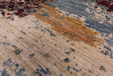 Abstract Modern Mamluk Hand Knotted Wool Rug - 8' 11" X 11' 10" - Golden Nile