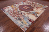 Abstract Modern Mamluk Handmade Wool Rug - 8' 2" X 9' 9" - Golden Nile