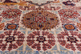 Abstract Modern Mamluk Handmade Wool Rug - 8' 2" X 9' 9" - Golden Nile