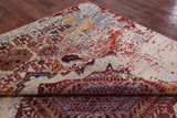 Abstract Modern Mamluk Handmade Wool Rug - 8' 2" X 9' 9" - Golden Nile