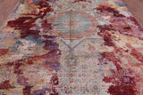 Abstract Modern Mamluk Hand Knotted Wool Rug - 9' 0" X 12' 5" - Golden Nile