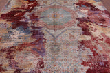 Abstract Modern Mamluk Hand Knotted Wool Rug - 9' 0" X 12' 5" - Golden Nile
