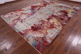 Abstract Modern Mamluk Hand Knotted Wool Rug - 9' 0" X 12' 5" - Golden Nile
