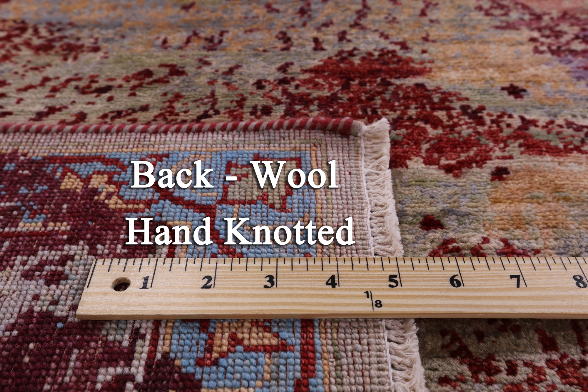 Abstract Modern Mamluk Hand Knotted Wool Rug - 9' 0" X 12' 5" - Golden Nile
