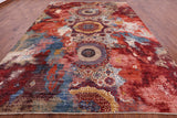 Abstract Modern Mamluk Handmade Wool Rug - 9' 10" X 13' 10" - Golden Nile