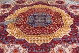Abstract Modern Mamluk Handmade Wool Rug - 9' 10" X 13' 10" - Golden Nile