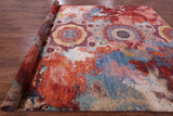 Abstract Modern Mamluk Handmade Wool Rug - 9' 10" X 13' 10" - Golden Nile