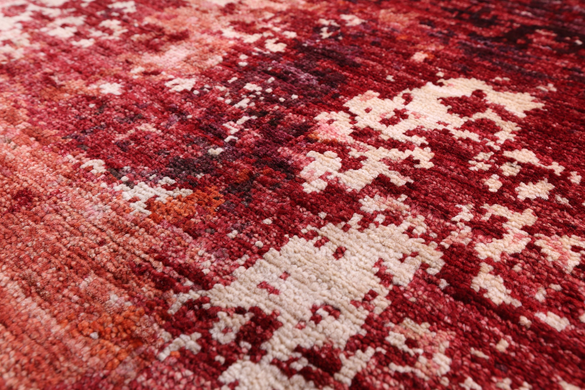 Abstract Modern Mamluk Handmade Wool Rug - 9' 10" X 13' 10" - Golden Nile