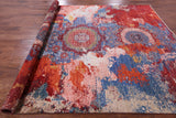 Abstract Modern Mamluk Handmade Wool Rug - 8' 0" X 10' 0" - Golden Nile