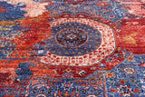 Abstract Modern Mamluk Handmade Wool Rug - 8' 0" X 10' 0" - Golden Nile