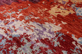 Abstract Modern Mamluk Hand Knotted Wool Rug - 8' 0" X 9' 8" - Golden Nile