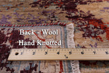 Abstract Modern Mamluk Hand Knotted Wool Rug - 8' 0" X 9' 8" - Golden Nile