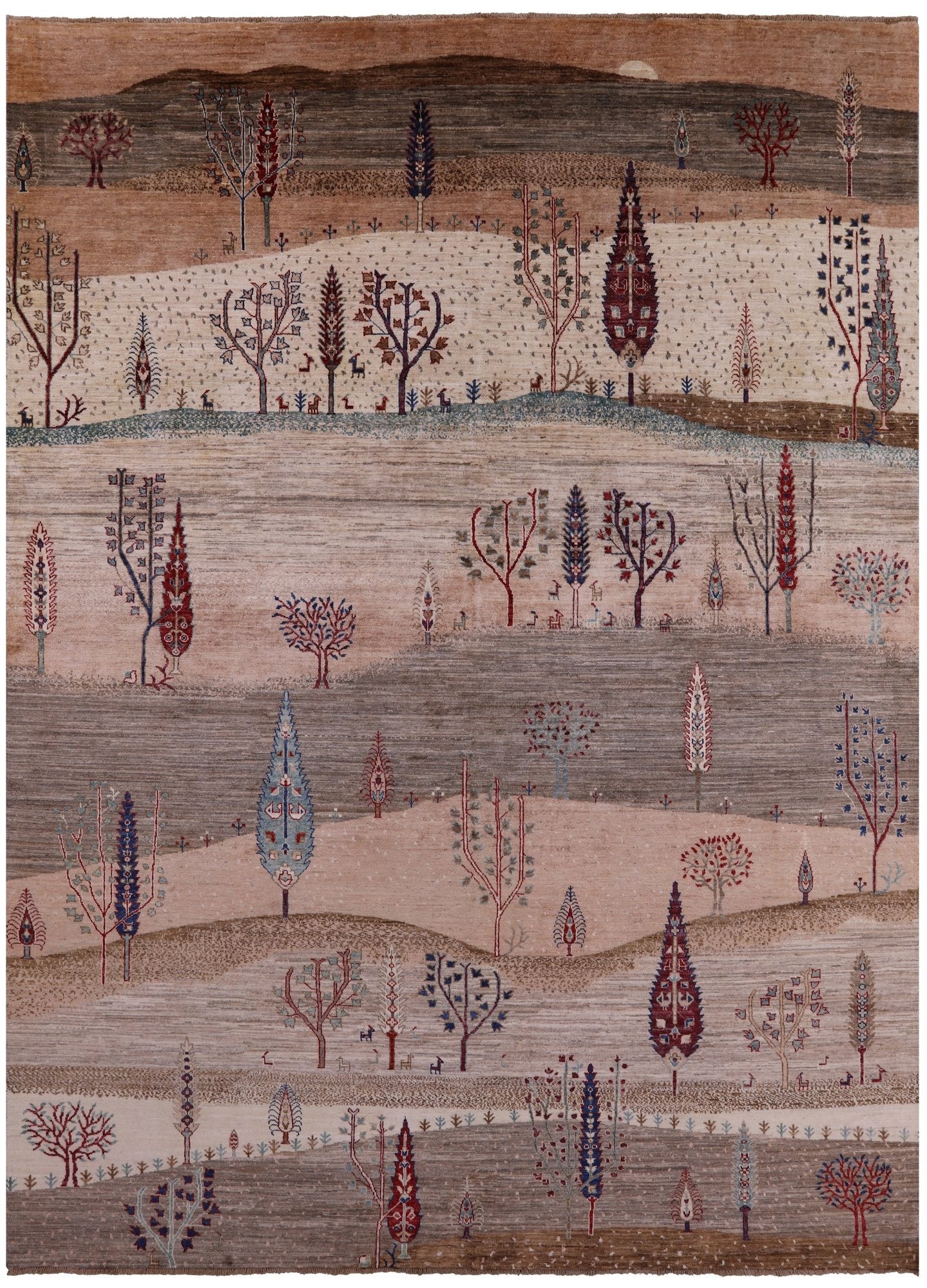 Tribal Persian Gabbeh Handmade Wool Rug - 8' 10" X 11' 10" - Golden Nile