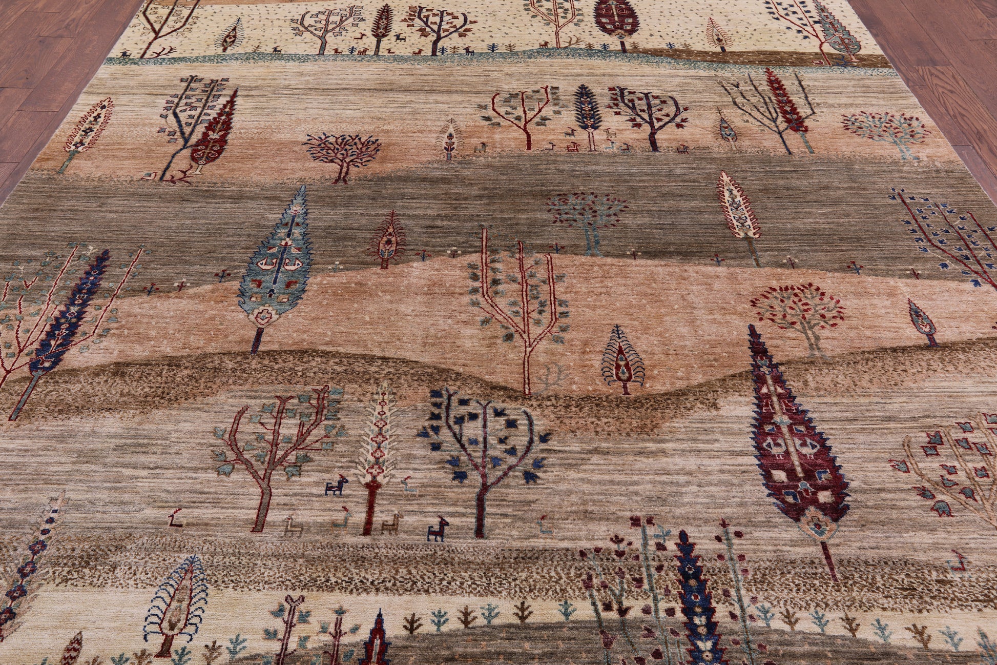 Tribal Persian Gabbeh Handmade Wool Rug - 8' 10" X 11' 10" - Golden Nile