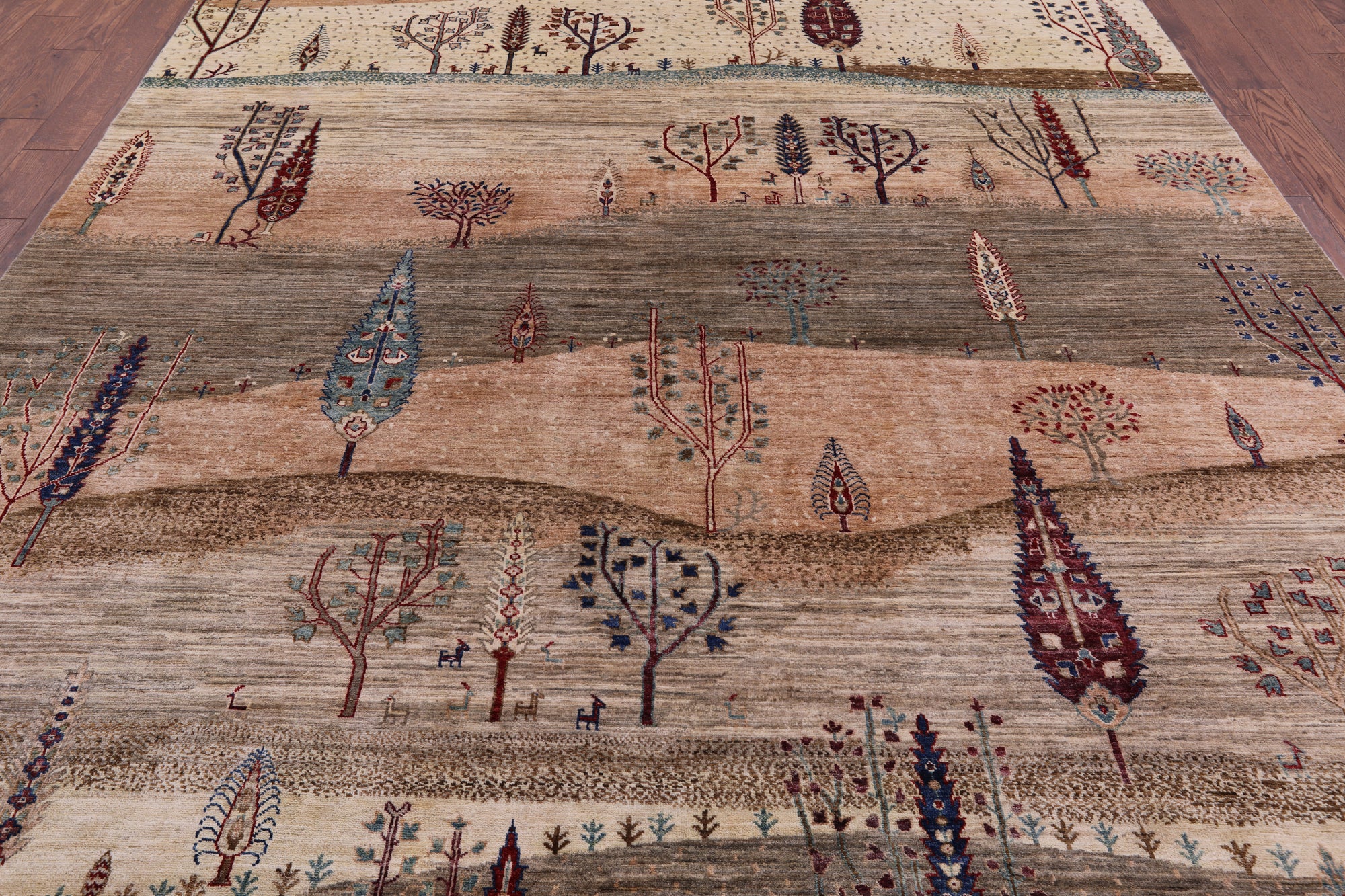 Tribal Persian Gabbeh Handmade Wool Rug - 8' 10" X 11' 10" - Golden Nile