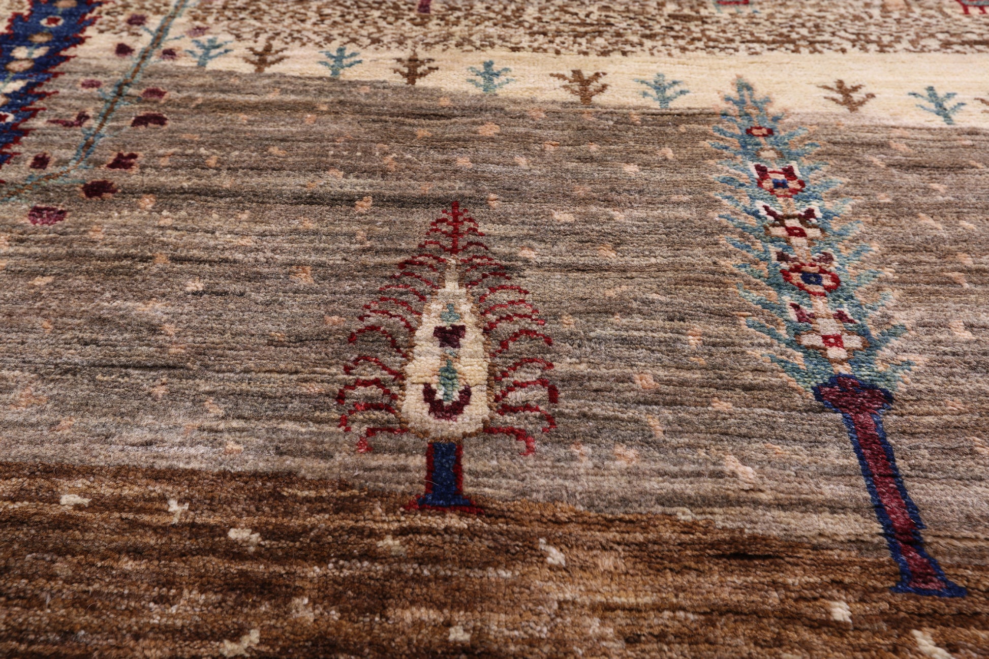 Tribal Persian Gabbeh Handmade Wool Rug - 8' 10" X 11' 10" - Golden Nile