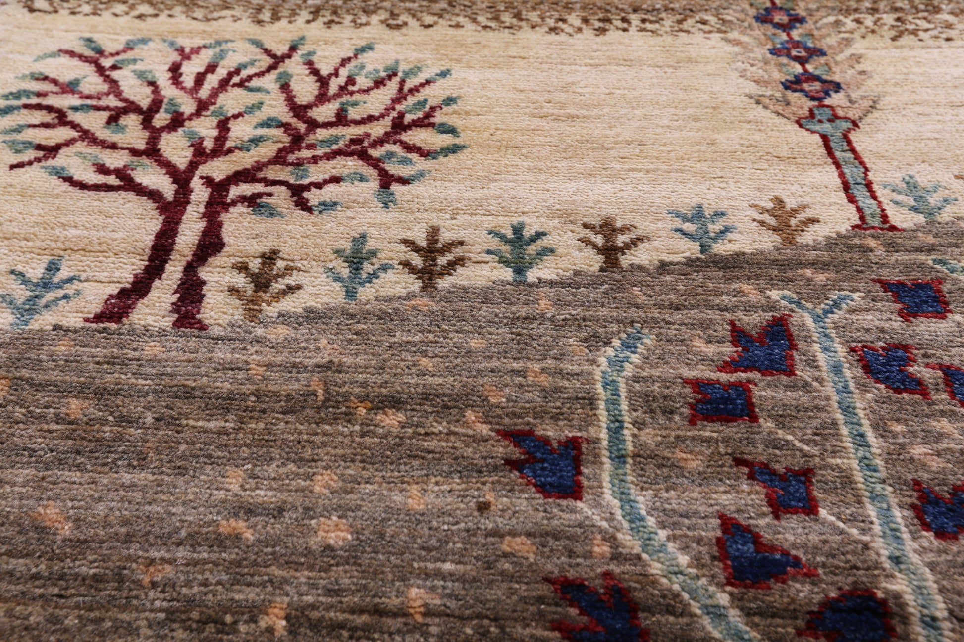 Tribal Persian Gabbeh Handmade Wool Rug - 8' 10" X 11' 10" - Golden Nile