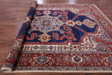 Blue Persian Fine Serapi Hand Knotted Wool Rug - 9' 0" X 12' 3" - Golden Nile