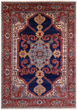 Blue Persian Fine Serapi Hand Knotted Wool Rug - 9' 0" X 12' 3" - Golden Nile