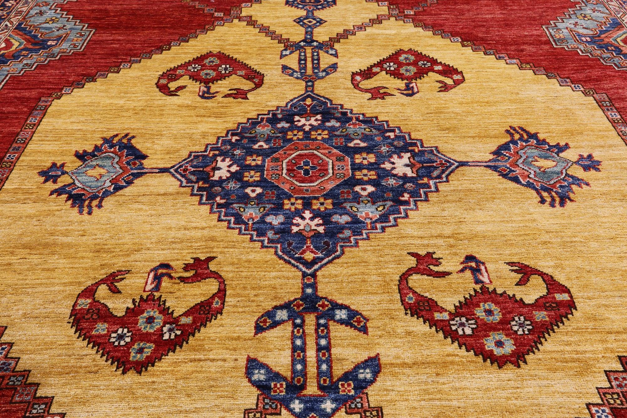 Rust Persian Fine Serapi Hand Knotted Wool Rug - 8' 9" X 11' 11" - Golden Nile