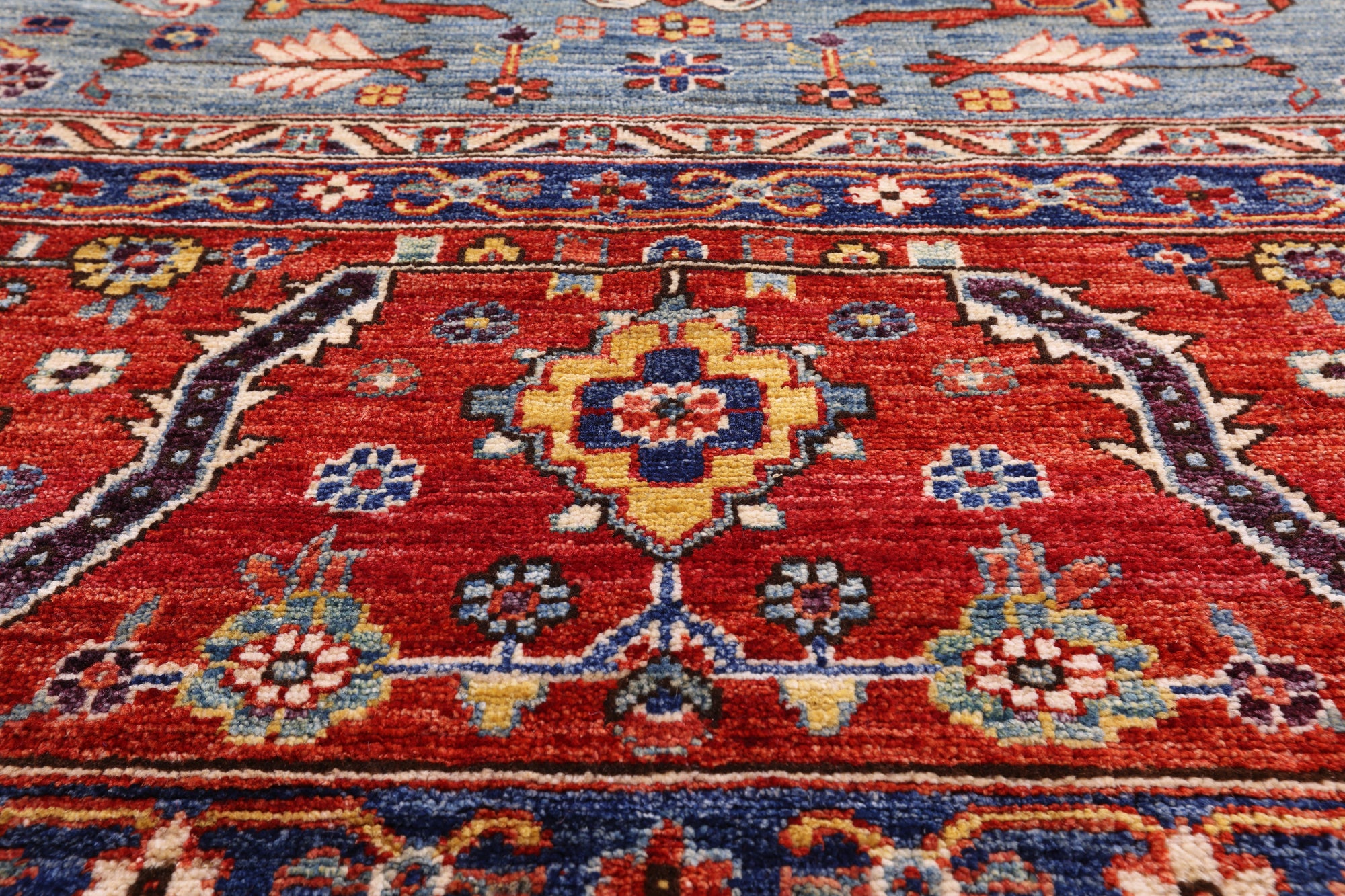 Rust Persian Fine Serapi Hand Knotted Wool Rug - 8' 9" X 11' 11" - Golden Nile