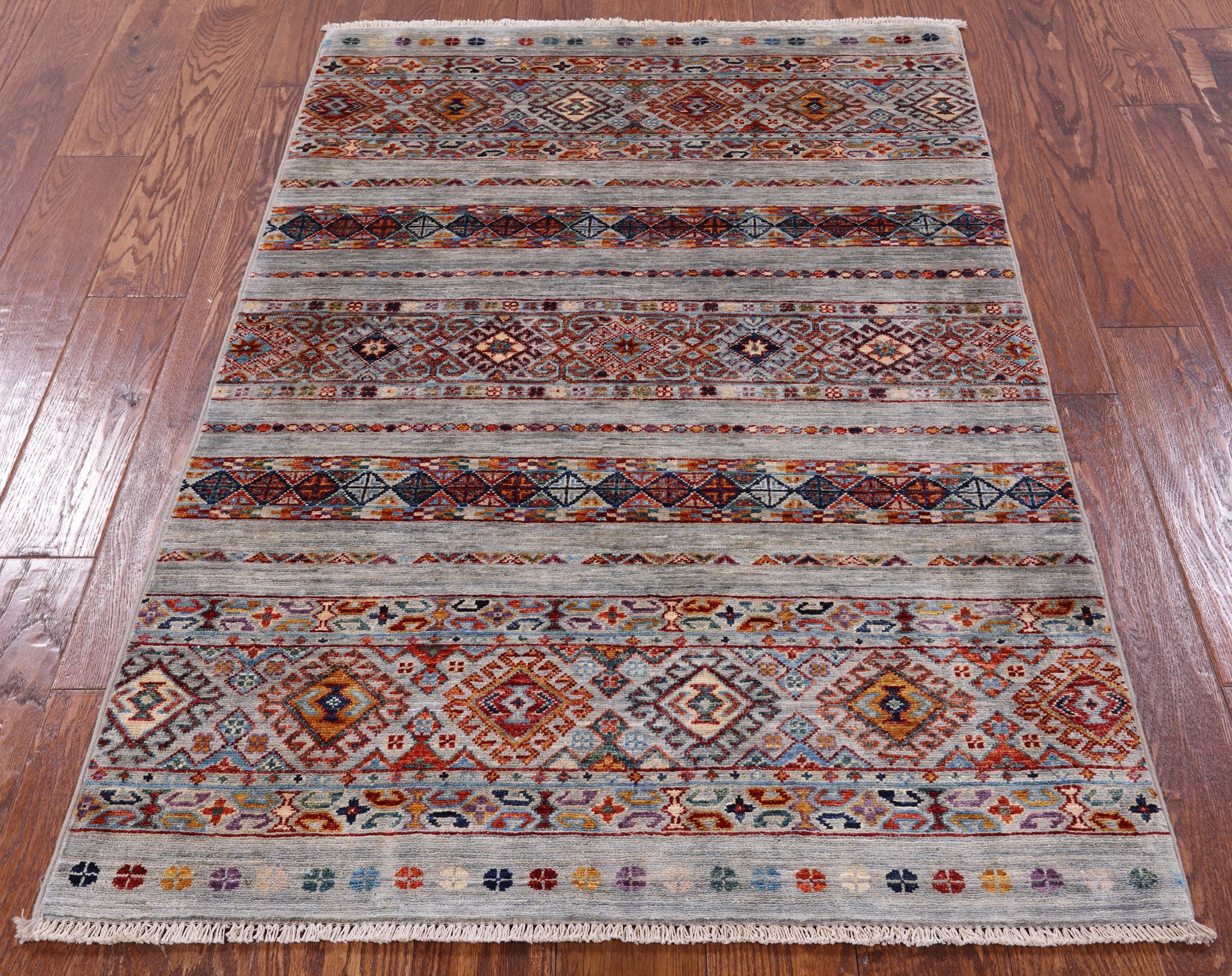 Khorjin Persian Gabbeh Hand Knotted Wool Rug - 3' 3" X 4' 11" - Golden Nile