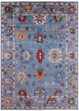 Blue Turkish Oushak Hand Knotted Wool Rug - 8' 9" X 12' 3" - Golden Nile