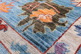 Blue Turkish Oushak Hand Knotted Wool Rug - 8' 9" X 12' 3" - Golden Nile