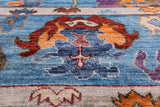 Blue Turkish Oushak Hand Knotted Wool Rug - 8' 9" X 12' 3" - Golden Nile