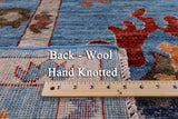 Blue Turkish Oushak Hand Knotted Wool Rug - 8' 9" X 12' 3" - Golden Nile