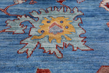 Blue Turkish Oushak Hand Knotted Wool Rug - 9' 9" X 13' 6" - Golden Nile