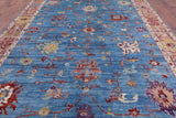 Blue Turkish Oushak Hand Knotted Wool Rug - 9' 9" X 13' 6" - Golden Nile