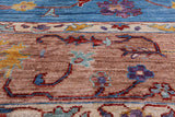 Blue Turkish Oushak Hand Knotted Wool Rug - 9' 9" X 13' 6" - Golden Nile
