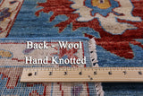 Blue Turkish Oushak Hand Knotted Wool Rug - 9' 9" X 13' 6" - Golden Nile