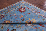 Blue Turkish Oushak Hand Knotted Wool Rug - 9' 1" X 12' 4" - Golden Nile