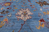 Blue Turkish Oushak Hand Knotted Wool Rug - 9' 1" X 12' 4" - Golden Nile