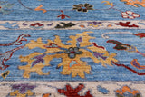 Blue Turkish Oushak Hand Knotted Wool Rug - 9' 1" X 12' 4" - Golden Nile