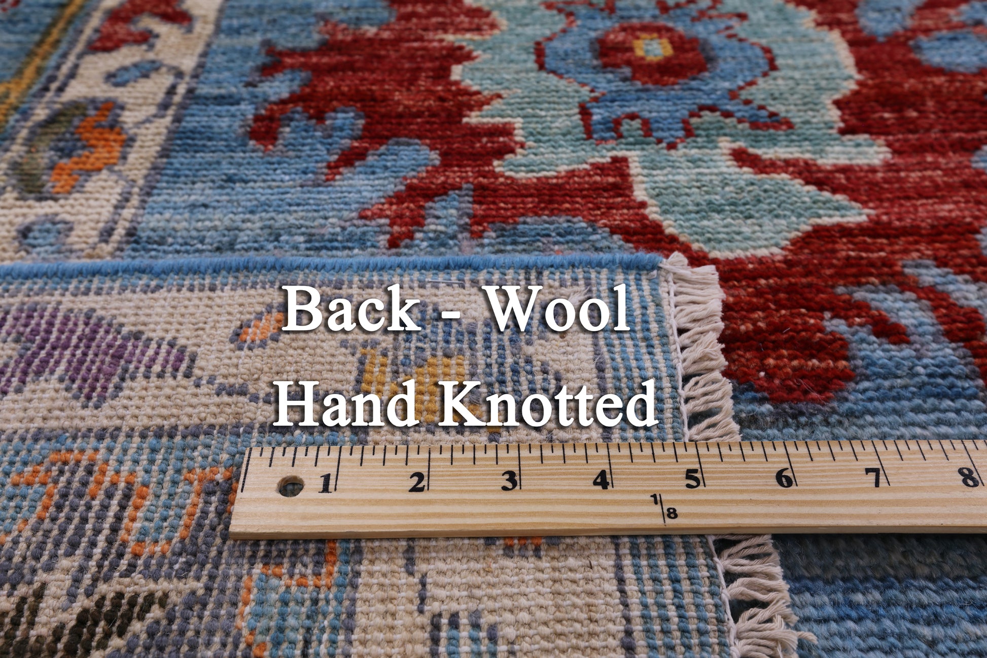 Blue Turkish Oushak Hand Knotted Wool Rug - 9' 1" X 12' 4" - Golden Nile