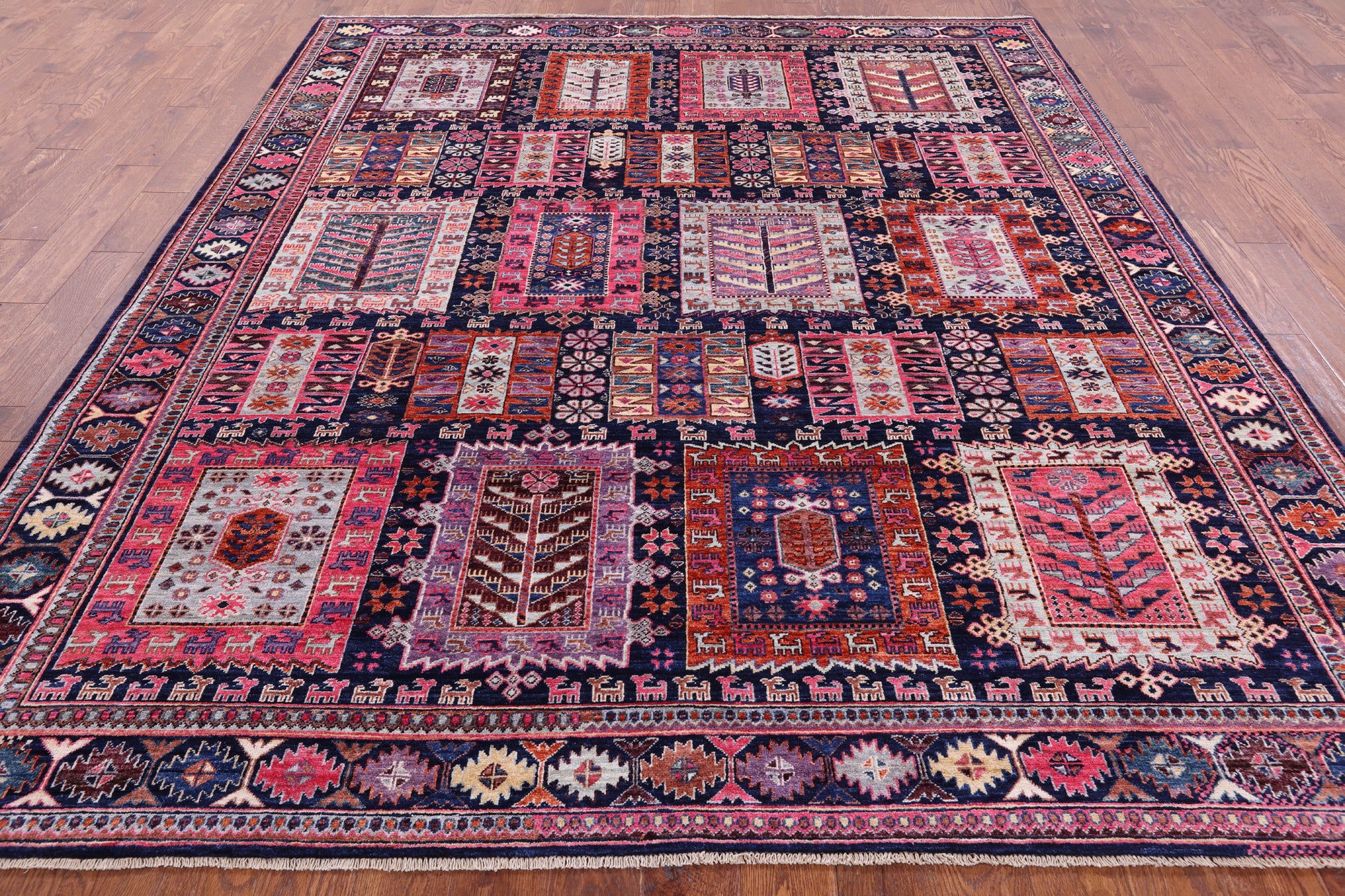 Blue Persian Fine Serapi Handmade Wool Rug - 8' 4" X 9' 8" - Golden Nile